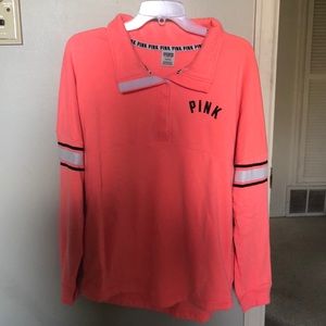 PINK quarter button pullover